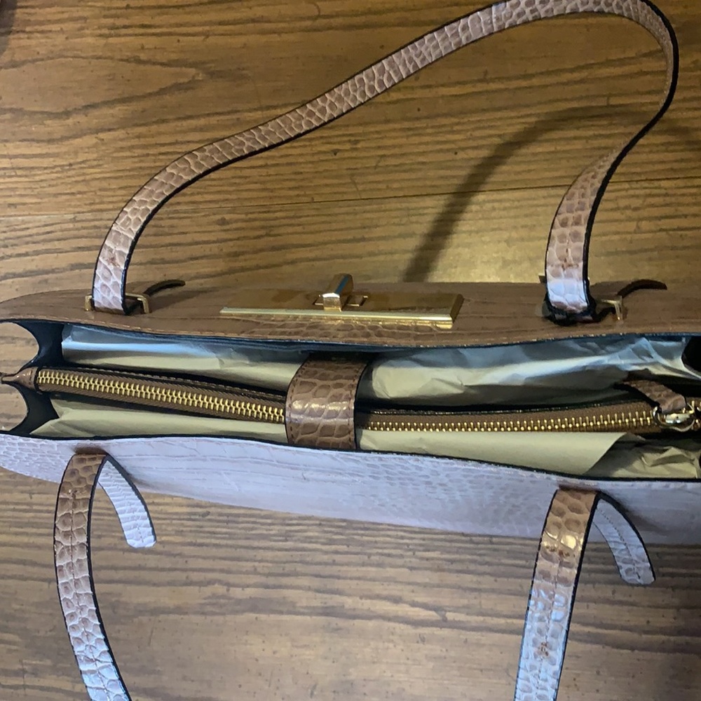 Brand New With Tags Antonio Melani Ada Tote in Taupe - Picture 5 of 8